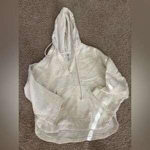 Lou & Grey Speckled Cream Lightweight Hoodie